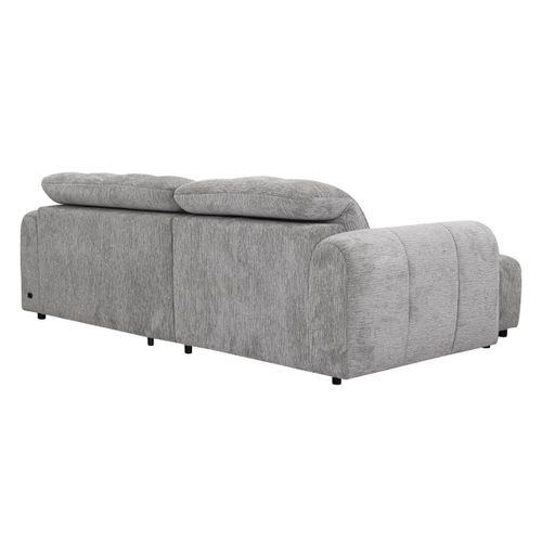 Canapé relax électrique CHARLES II méridienne gauche gris clair vue de derrière