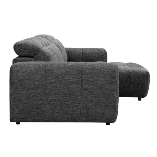 Canapé relax électrique CHARLES II méridienne droite gris foncé