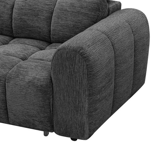 Canapé relax électrique CHARLES II méridienne gauche gris foncé vue accessoires