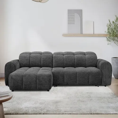 Canapé relax électrique CHARLES II méridienne gauche gris foncé vue d'ambiance 1