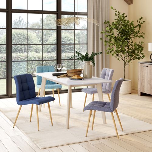 Table extensible L160-200 cm MALENA scandinave blanc