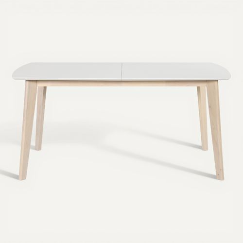 Table extensible L160-200 cm MALENA scandinave blanc vue de face