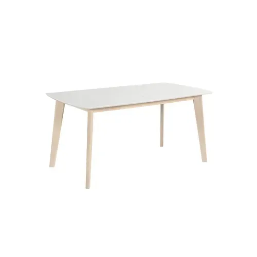 Table extensible L160-200 cm MALENA scandinave blanc vue de profil