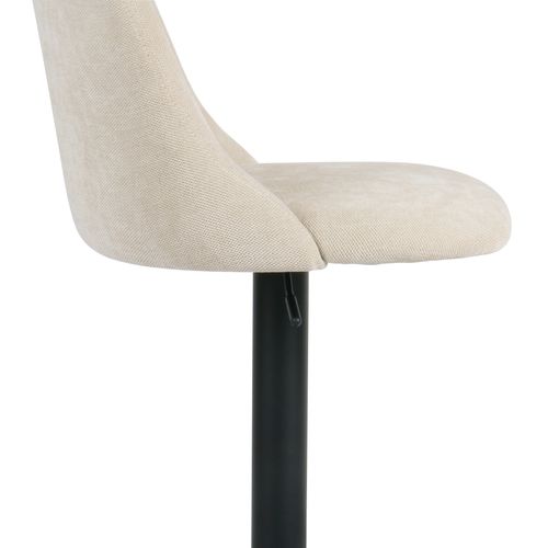 Lot de 2 tabourets de bar pivotants H.63cm et up&down LARISSA tissu beige