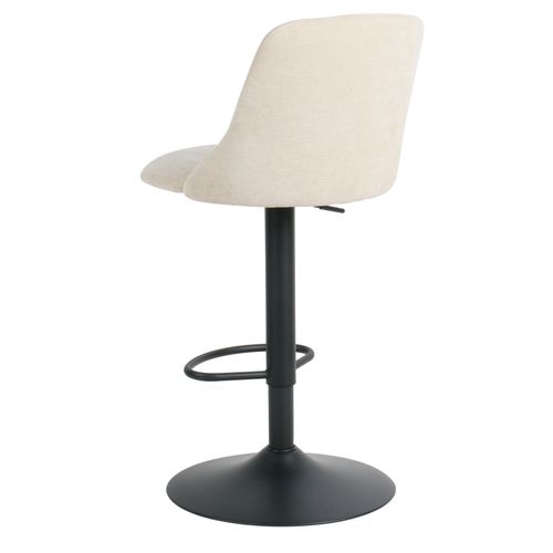 Lot de 2 tabourets de bar pivotants H.63cm et up&down LARISSA tissu beige