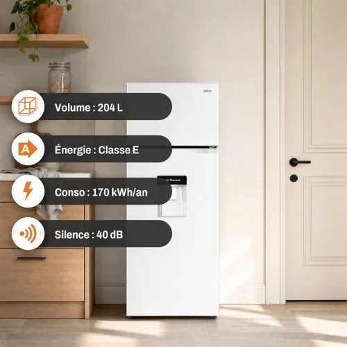Réfrigérateur 2 portes FAR DPG2025EWAQUA 204L Blanc