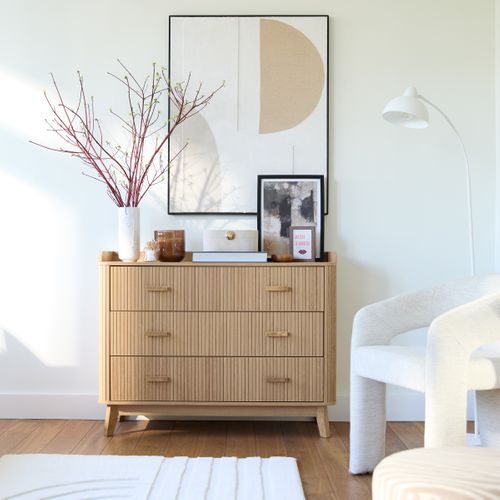 Commode 3 tiroirs OSAKA Imitation chêne