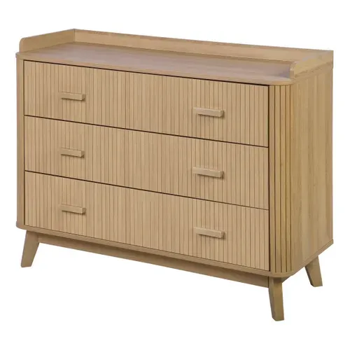 Commode 3 tiroirs OSAKA Imitation chêne