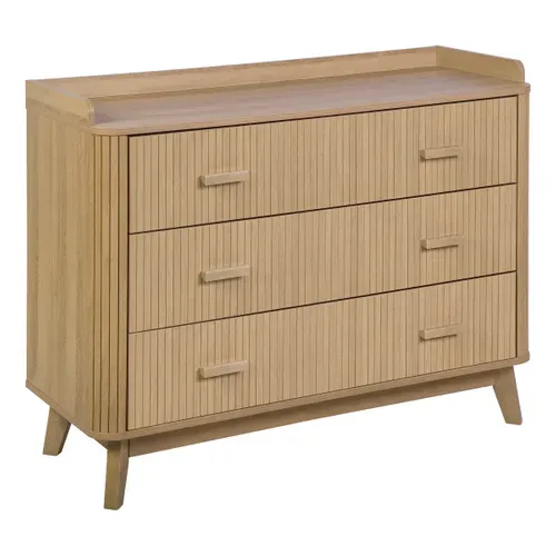 Commode 3 tiroirs OSAKA Imitation chêne