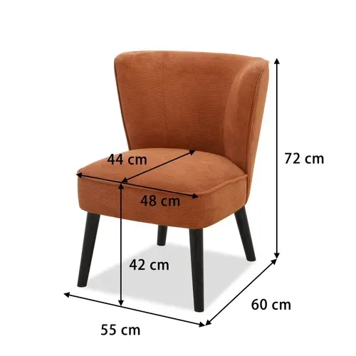 Fauteuil HARRY III tissu velours terracotta