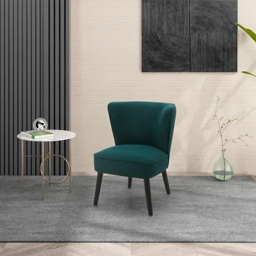 Fauteuil HARRY III tissu velours vert vue d'ambiance 1