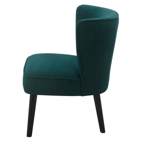 Fauteuil HARRY III tissu velours vert vue de profil