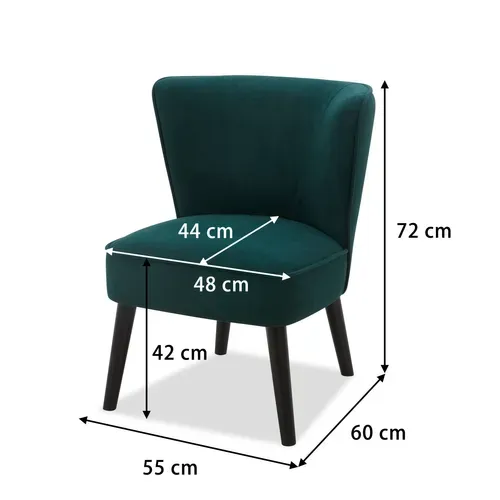 Fauteuil HARRY III tissu velours vert