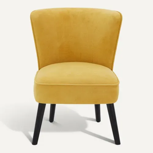 Fauteuil HARRY III tissu velours jaune vue de face