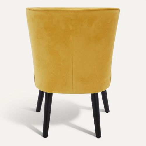 Fauteuil HARRY III tissu velours jaune vue de derrière