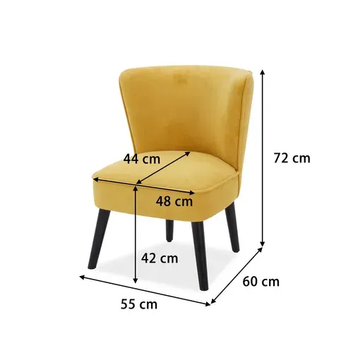 Fauteuil HARRY III tissu velours jaune