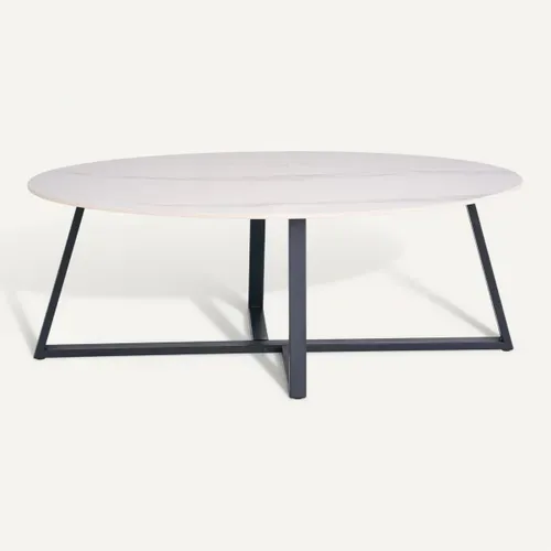 Table basse MODENA Effet marbre blanc vue de face
