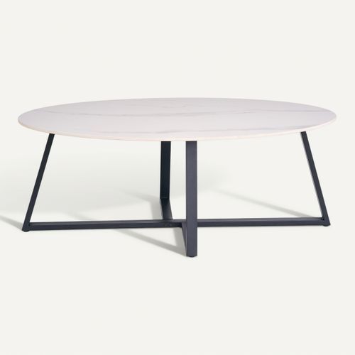 Table basse MODENA Effet marbre blanc vue 3/4