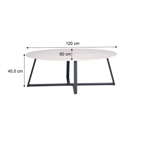 Table basse MODENA Effet marbre blanc