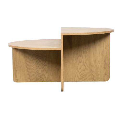 Table basse DUALIS Imitation chêne vue accessoires