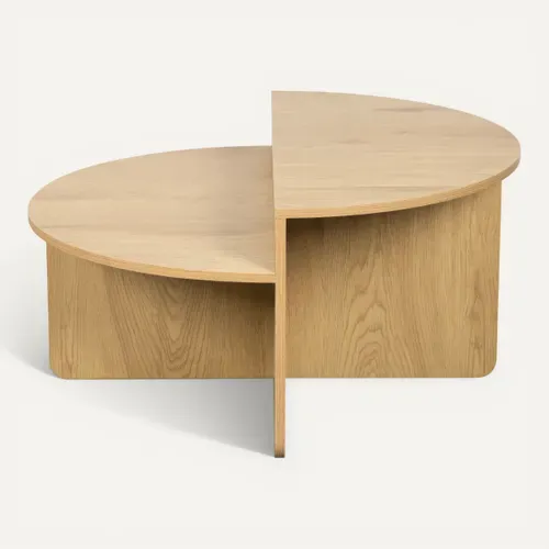 Table basse DUALIS Imitation chêne vue de face