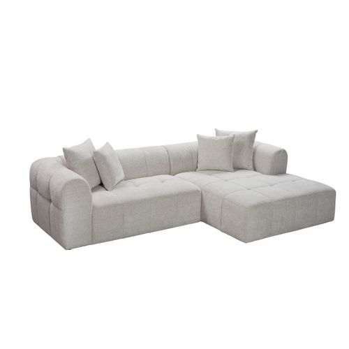 Canapé d'angle droit IRIS tissu grège