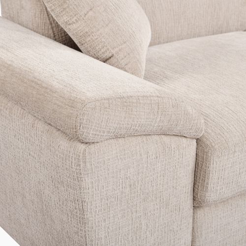 Canapé d'angle droit convertible ILAN tissu beige