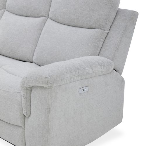 Canapé 3 places 2 relax éléctrique CEZAR tissu gris