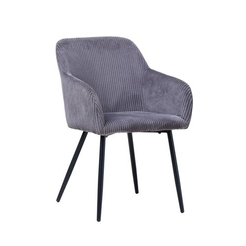 Fauteuil velours HONORE Gris