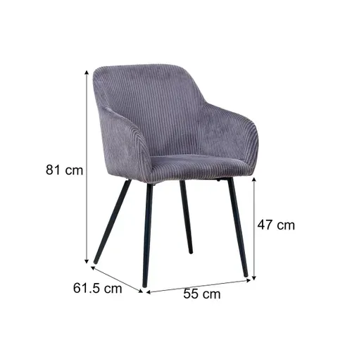 Fauteuil velours HONORE Gris