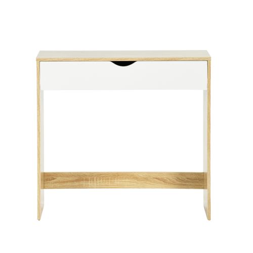 Console CATHY Imitation chêne et blanc