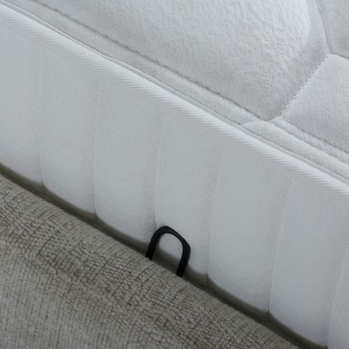 Pack sommier coffre + matelas 140x190 cm ép. 20 cm PABLO tissu beige