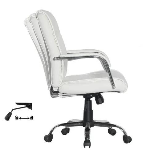 Fauteuil de bureau ADELE polyuréthane blanc
