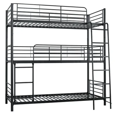 Lit superposé triple 3x90x190 cm URBAN 3 métal noir