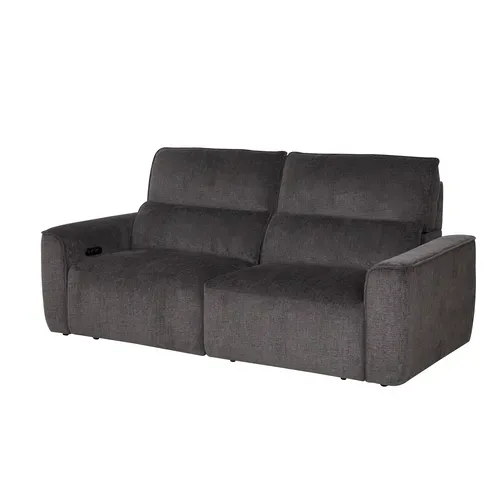 Canapé relax 3 places JEAN tissu anthracite vue de profil