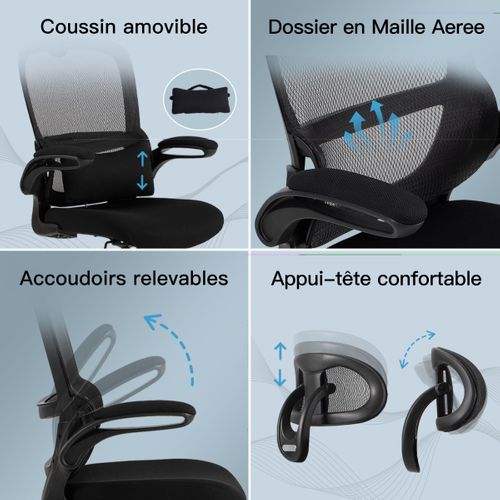 Fauteuil de bureau ergonomique BENJAMIN noir