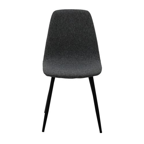 Lot de 4 chaises AUDE tissu gris foncé