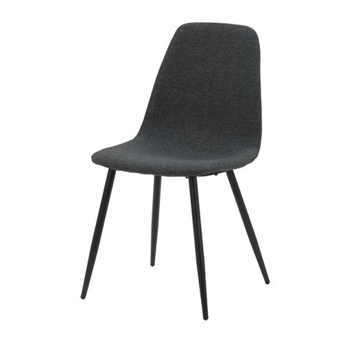 Lot de 4 chaises AUDE tissu gris foncé