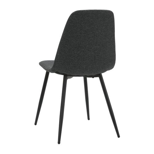 Lot de 4 chaises AUDE tissu gris foncé