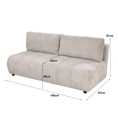 Banquette-lit ALICIA tissu gris