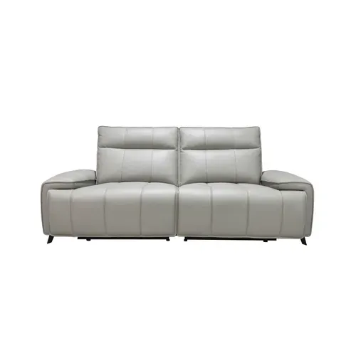 Canapé relax 3 places VERONA cuir et croûte de cuir taupe