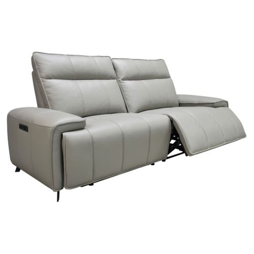 Canapé relax 3 places VERONA cuir et croûte de cuir taupe