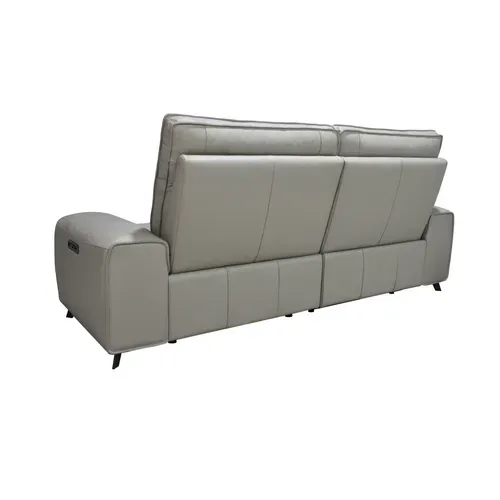 Canapé relax 3 places VERONA cuir et croûte de cuir taupe