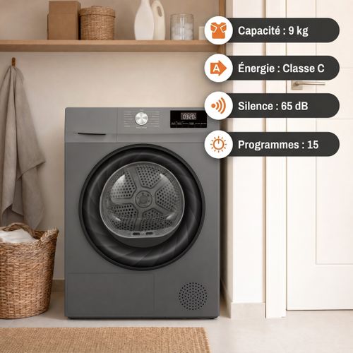 Sèche-linge hublot SIGNATURE SLFPACS9C/2 9kg Gris foncé