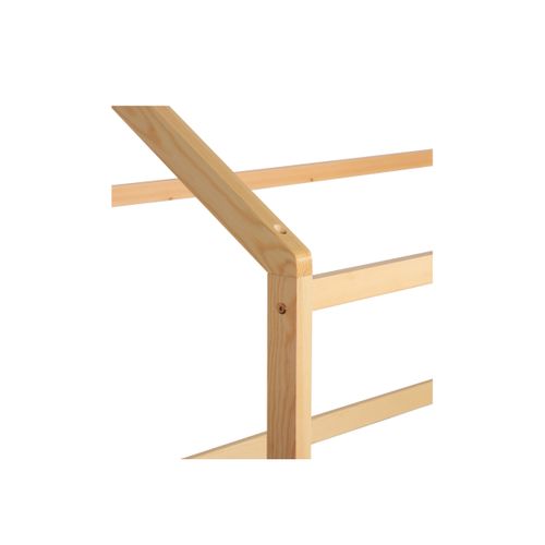 Lit cabane 90x190 cm en pin massif avec sommier RUBY naturel