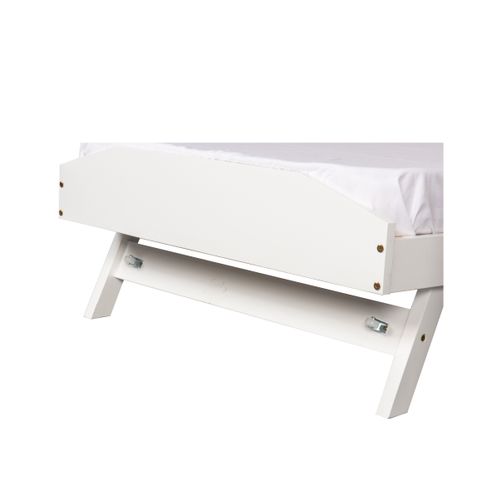 Lit gigogne 2 x 90x190 cm en pin massif avec sommiers SOLINE blanc
