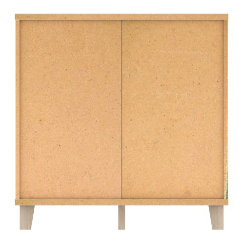Rangement 2 portes NORDIC Blanc et imitation chêne vue de derrière