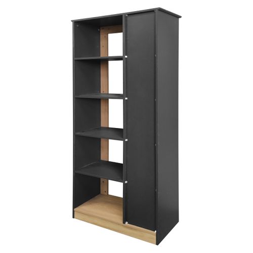 Bibliothèque 4 étagères SOPHIA imitation chêne et noir