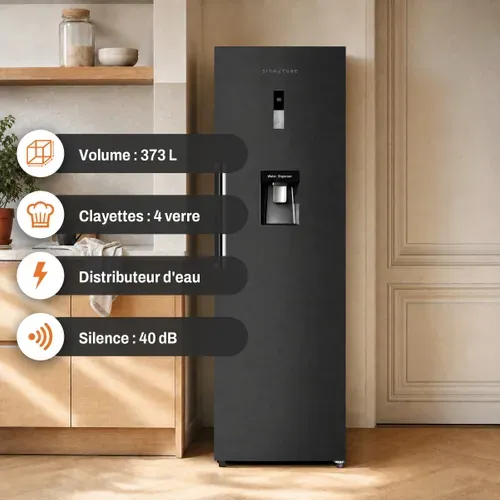 Réfrigérateur 1 porte SIGNATURE SFM373DBAQUA 373L Noir