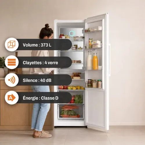 Réfrigérateur 1 porte SIGNATURE SFM373DWAQUA 373L Blanc